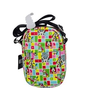 Disney Buckle Down Mickey & Friends Christmas  Crossbody Bag Purse Nwt
